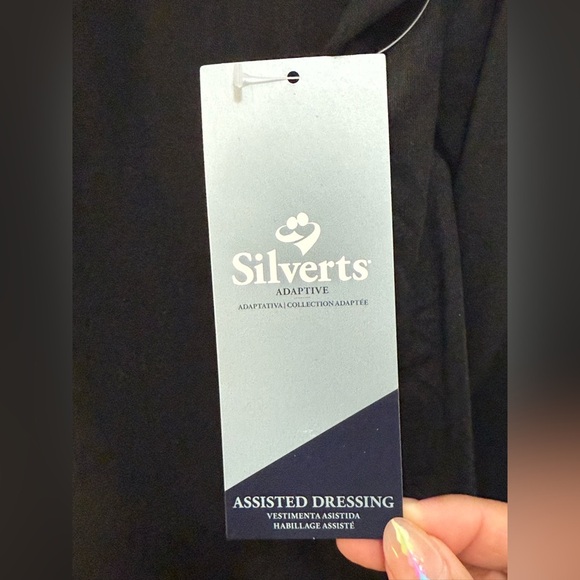 Silverts Black Embellished Long Sleeve Womens Top Assisted Dressing Small NWT - Picture 11 of 16